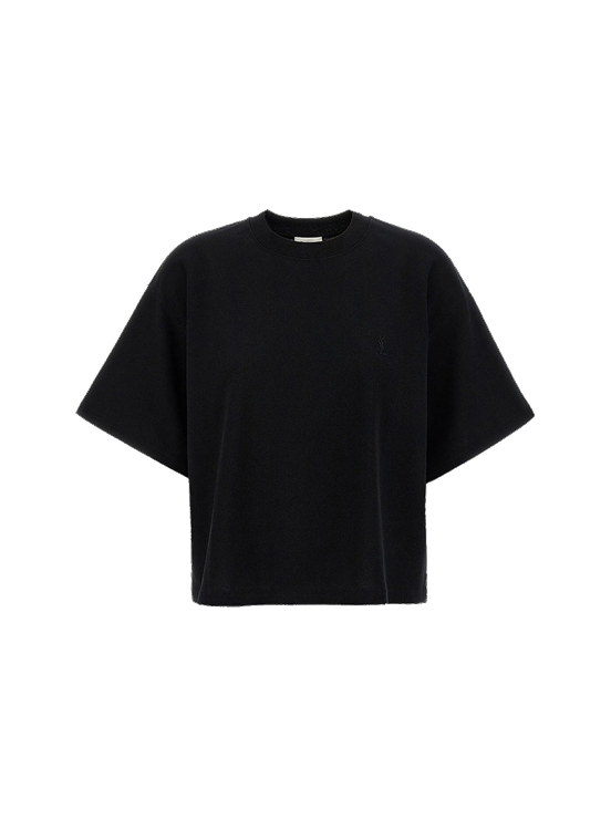 Футболка Saint Laurent Cassandre черного цвета