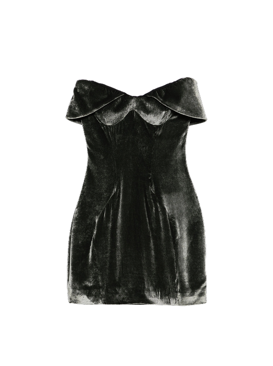 Бархатное мини-платье