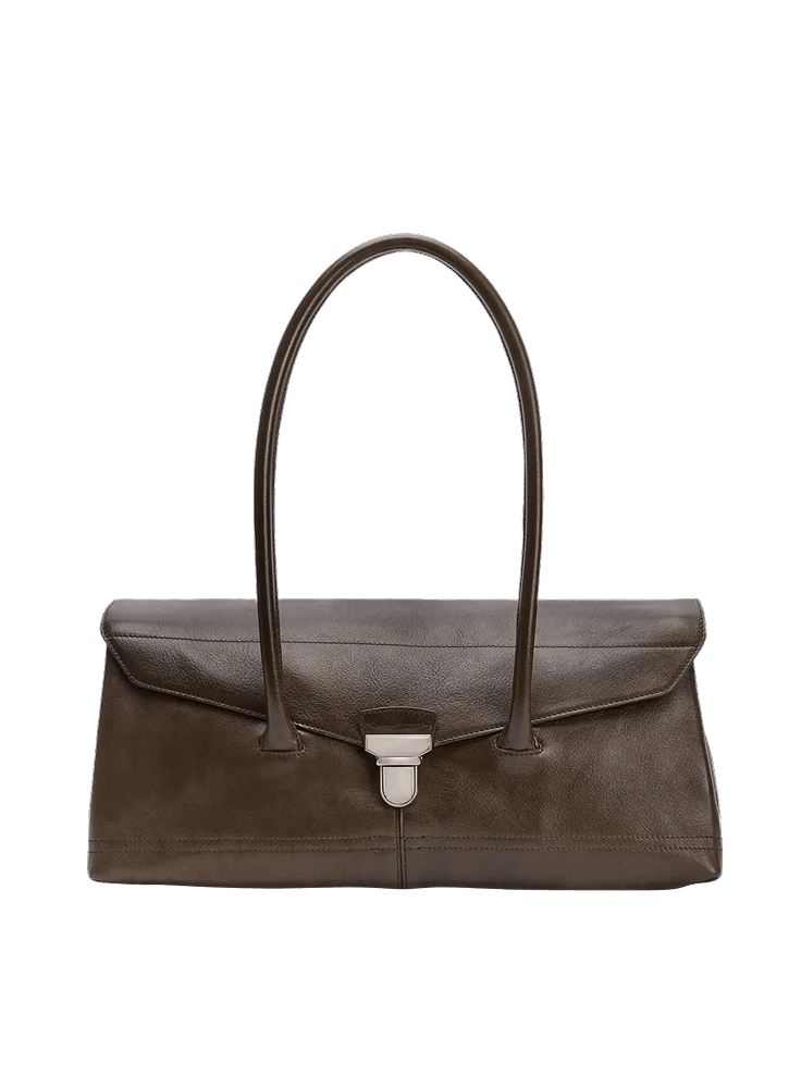 Кожаная сумка на плечо цвета хаки