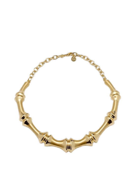 Колье из матовой латуни с бамбуком